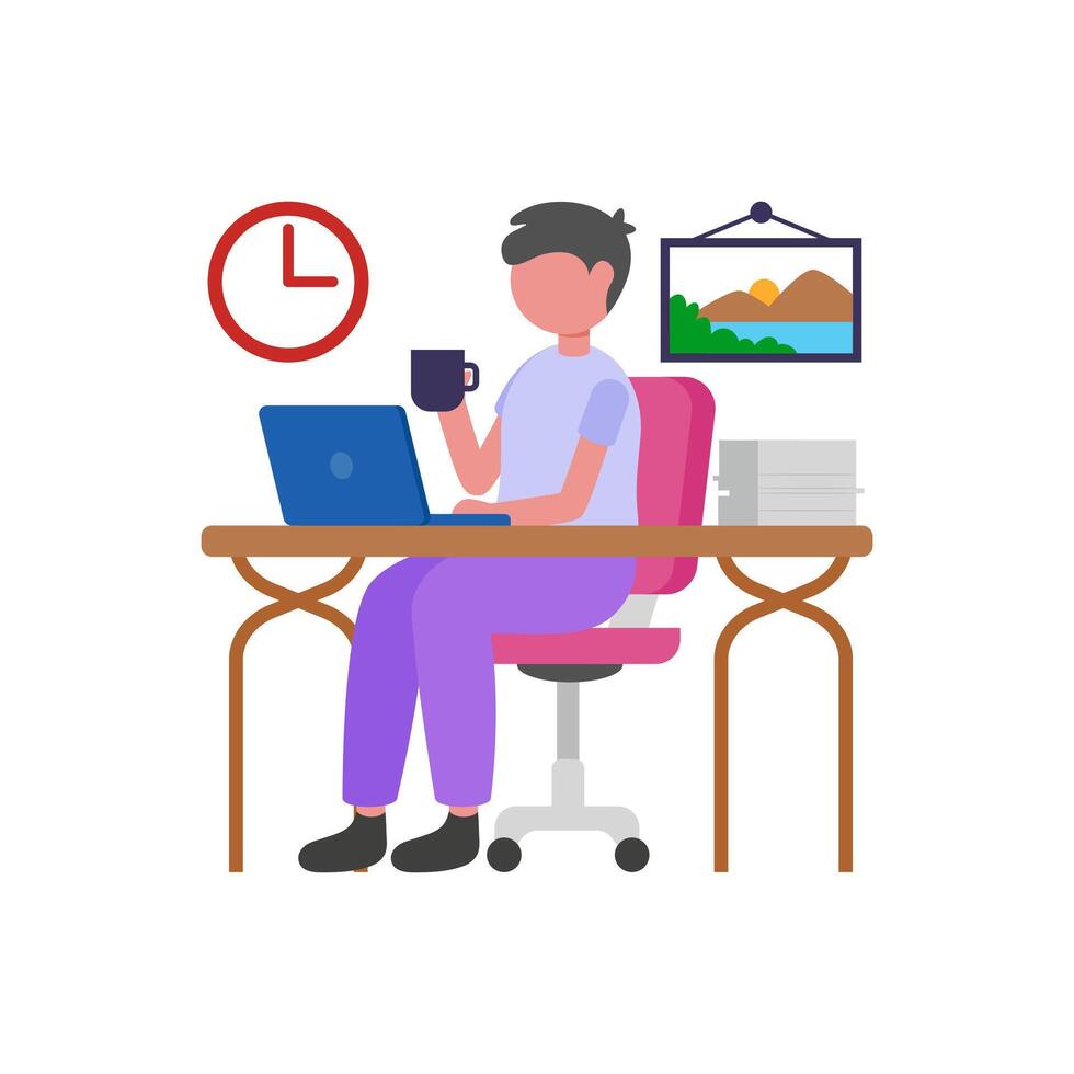 Clean Minimal Workspace Design vector