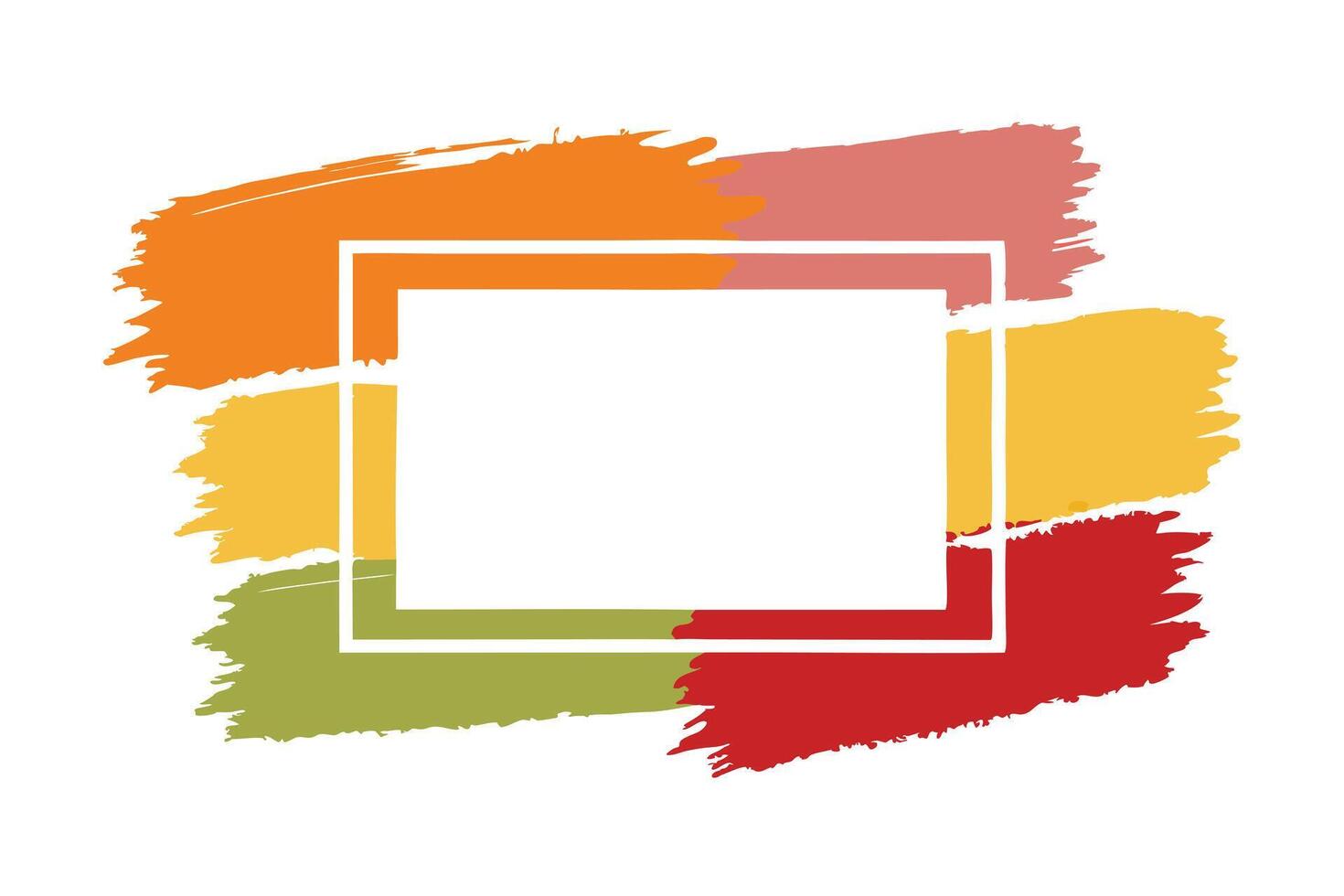 Abstract Paint Brush Strokes Background with a Clean Modern White Square vector