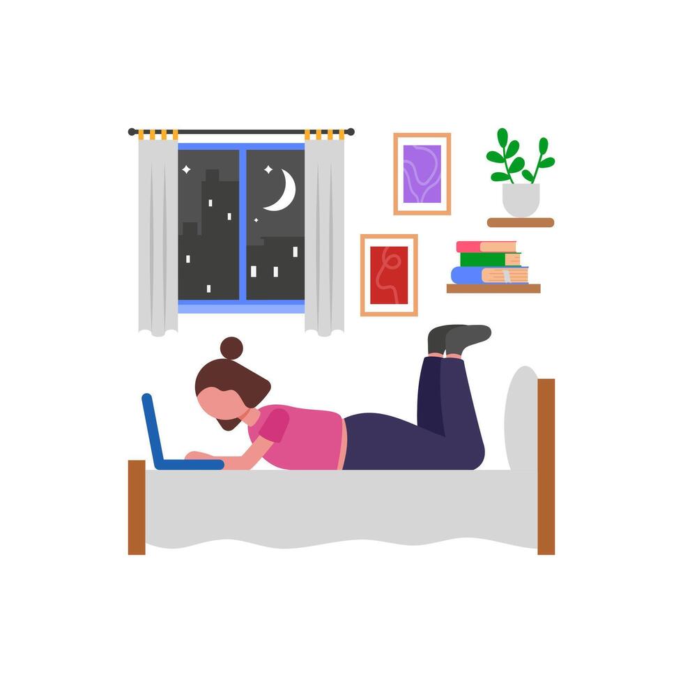 Morning Bedside Work Session vector