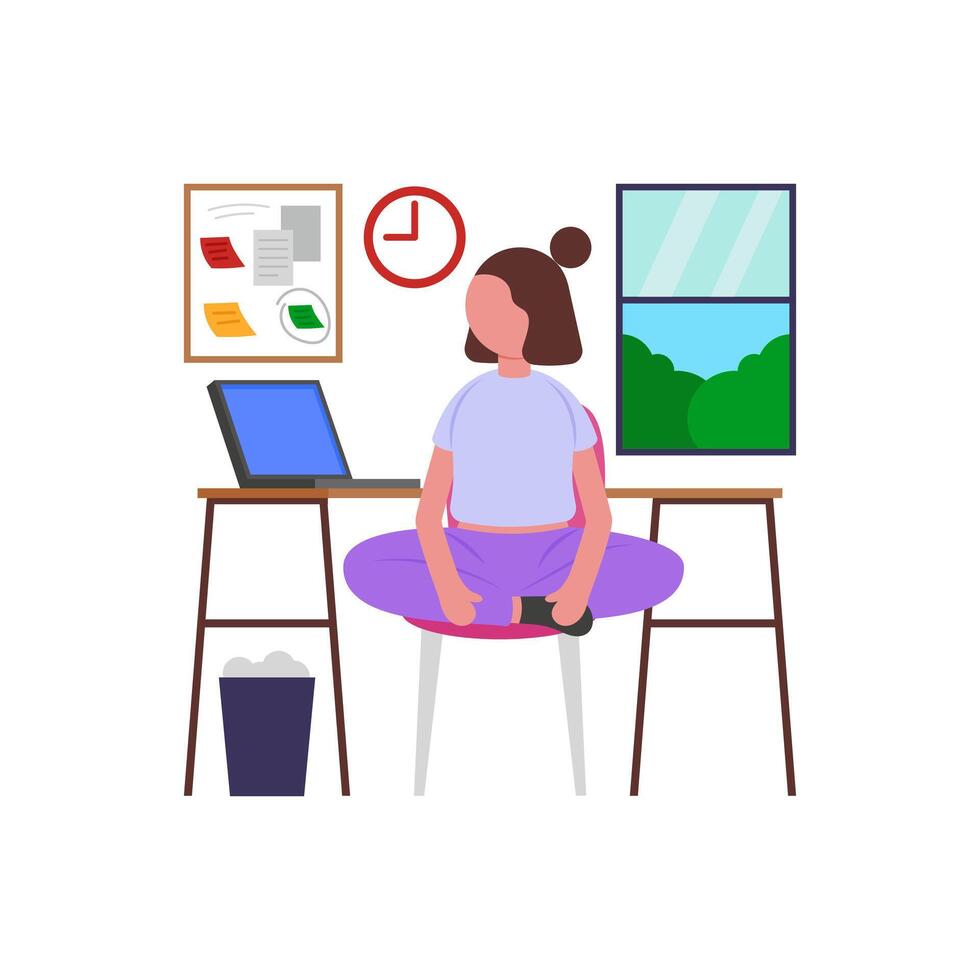 Desk Yoga Stress Relief vector