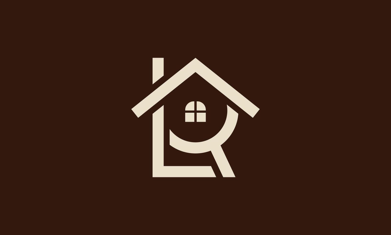 LR house monogram logo design vector