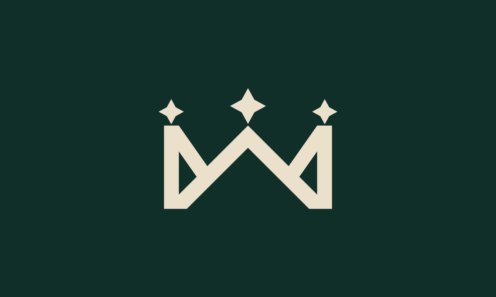 Letter W crown monogram design vector