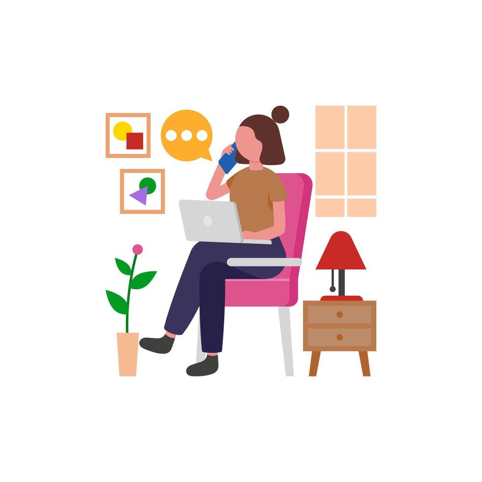 Professional Phone Communication Session vector