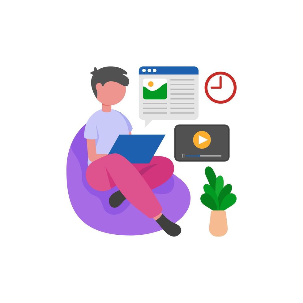 Content Creation Home Office vector