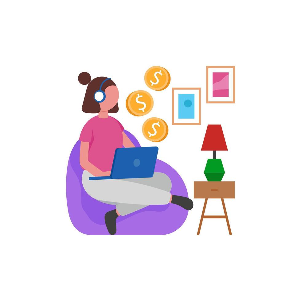 Digital Income Generation Methods vector