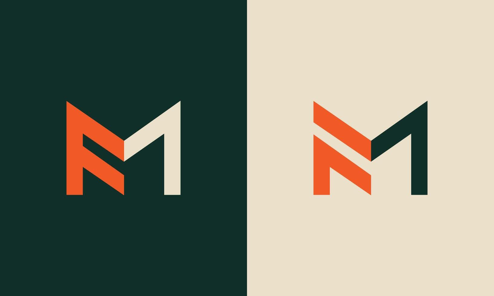 FM monogram logo design vector