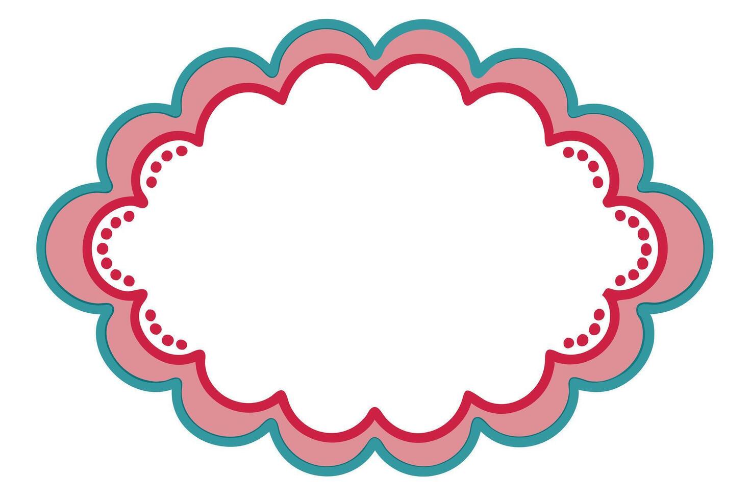 Floral with Pink, Red, and Turquoise Design Elements on White Background vector