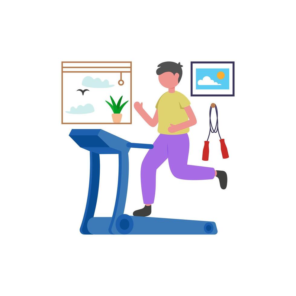 Morning Treadmill Cardio Session vector