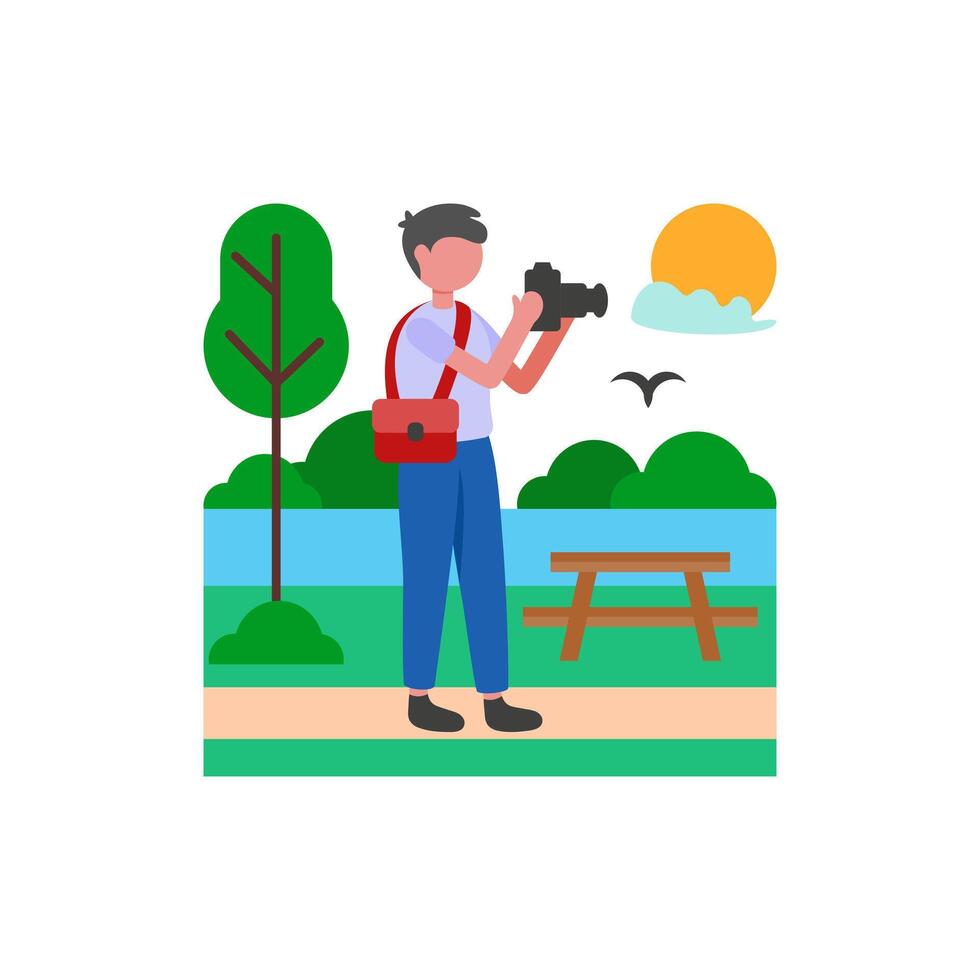 Capturing Morning Golden Hour vector