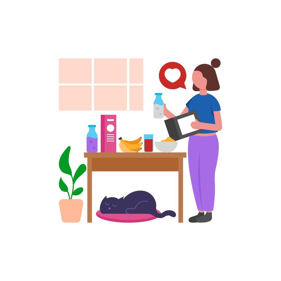 Nutritious Morning Breakfast Preparation vector
