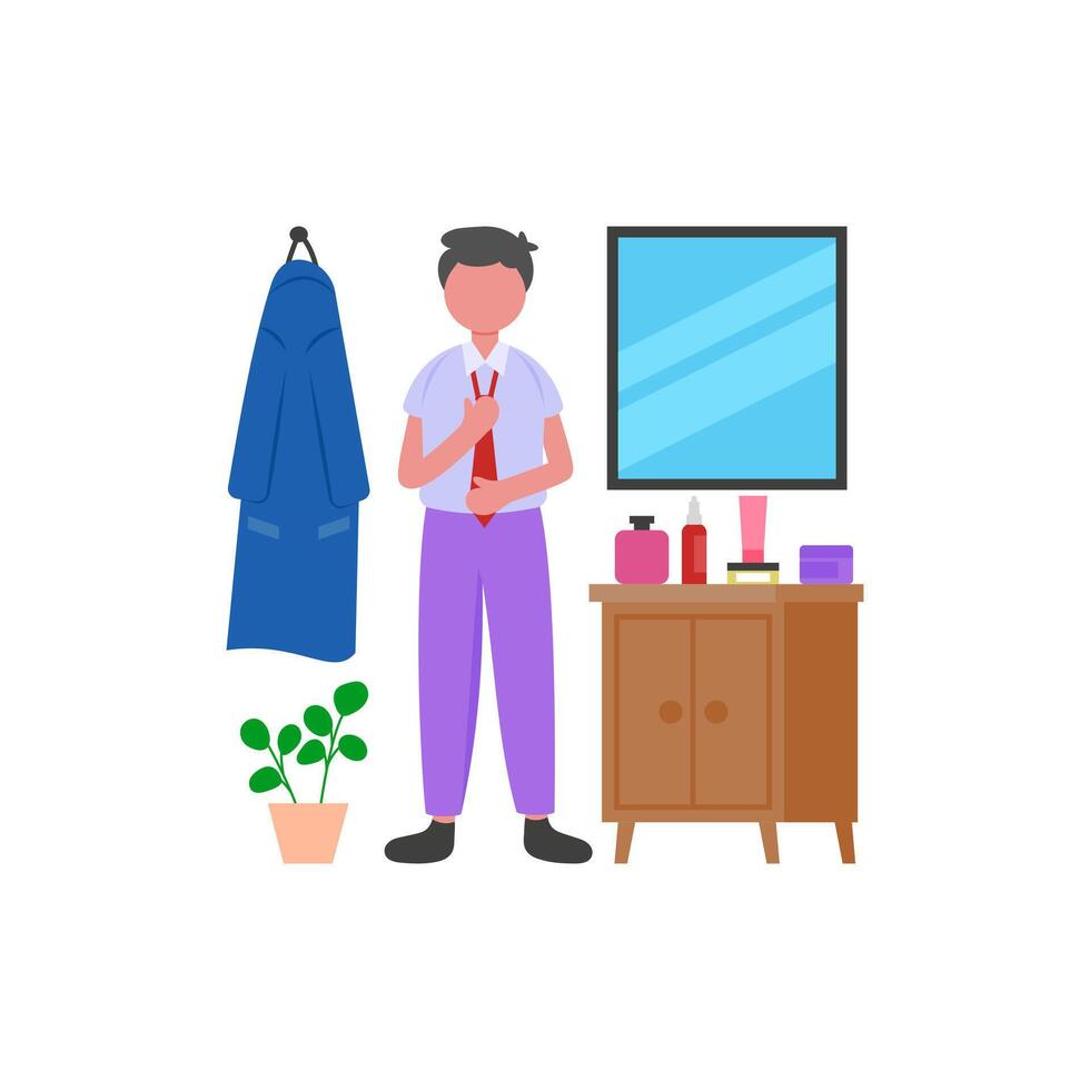 Professional Tie Tying Technique vector