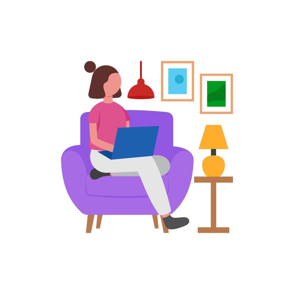 Morning Home Office Setup vector