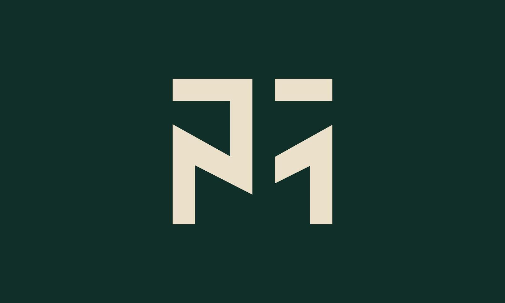 MT or TM monogram logo design vector