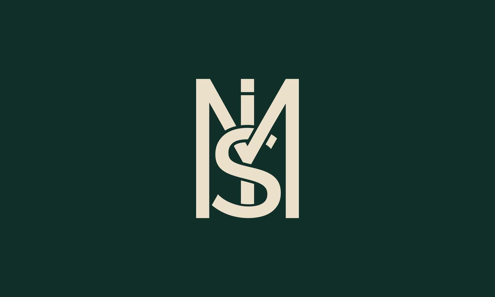 MSi or MiS monogram logo design vector