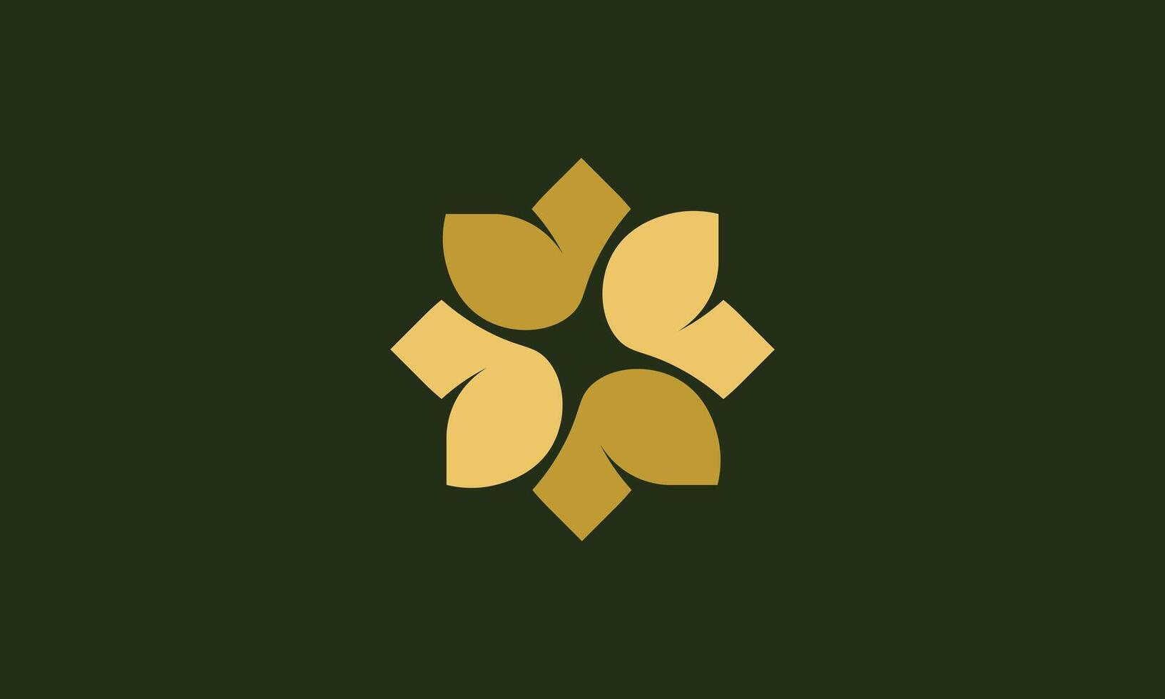 Luxurious minimalistic flower logo design vector