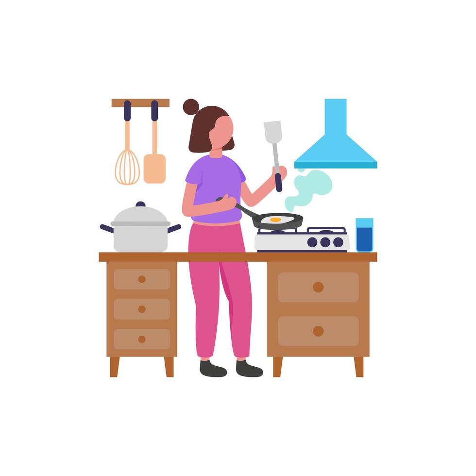 Cooking Morning Fried Eggs vector