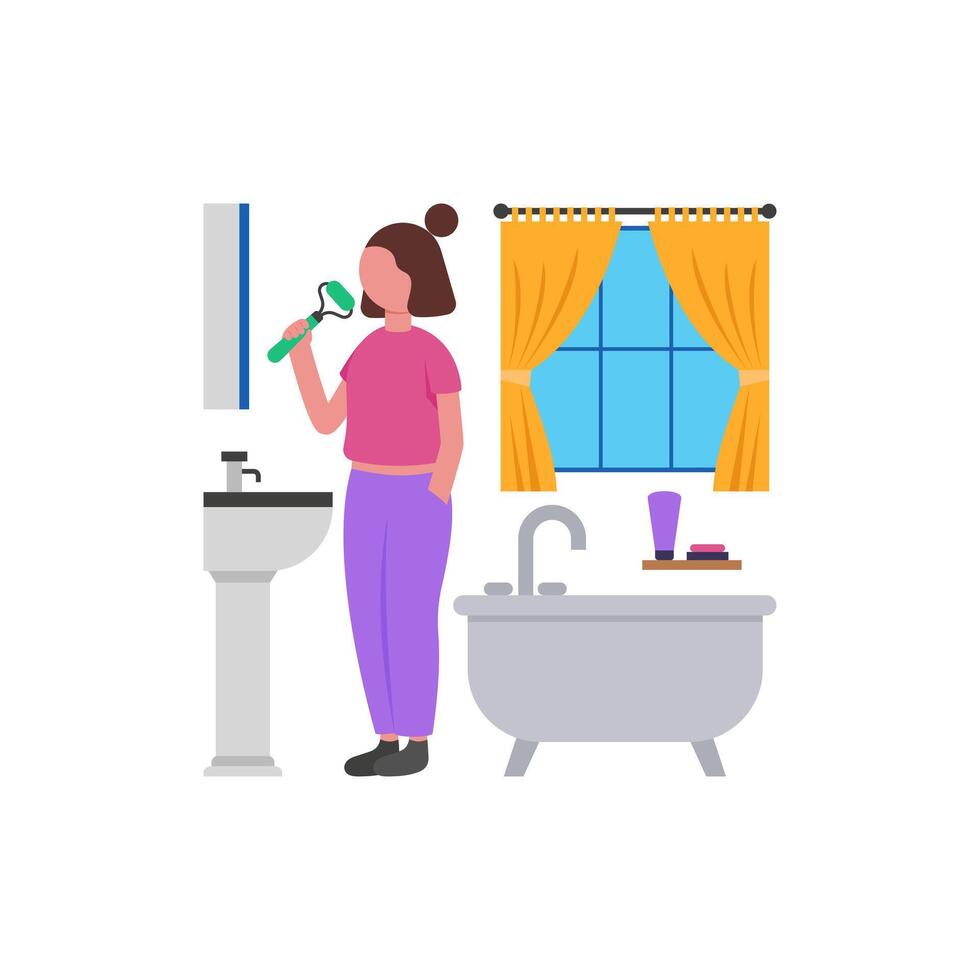 Morning Facial Roller Massage vector
