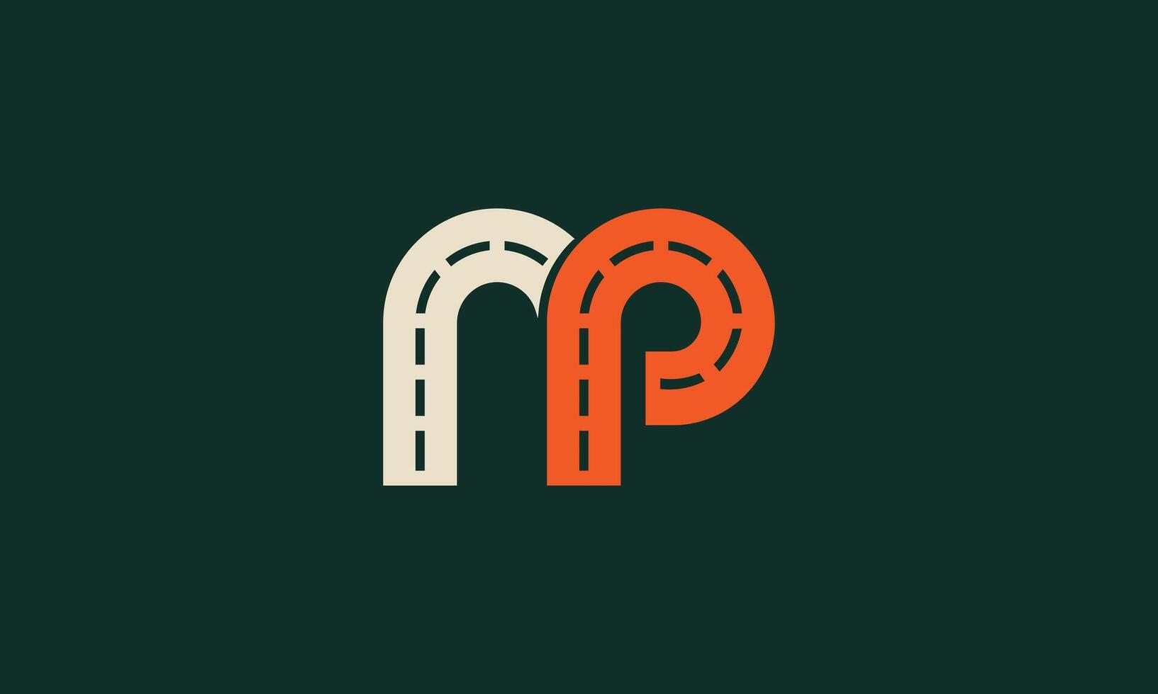 MP pathways monogram logo design vector