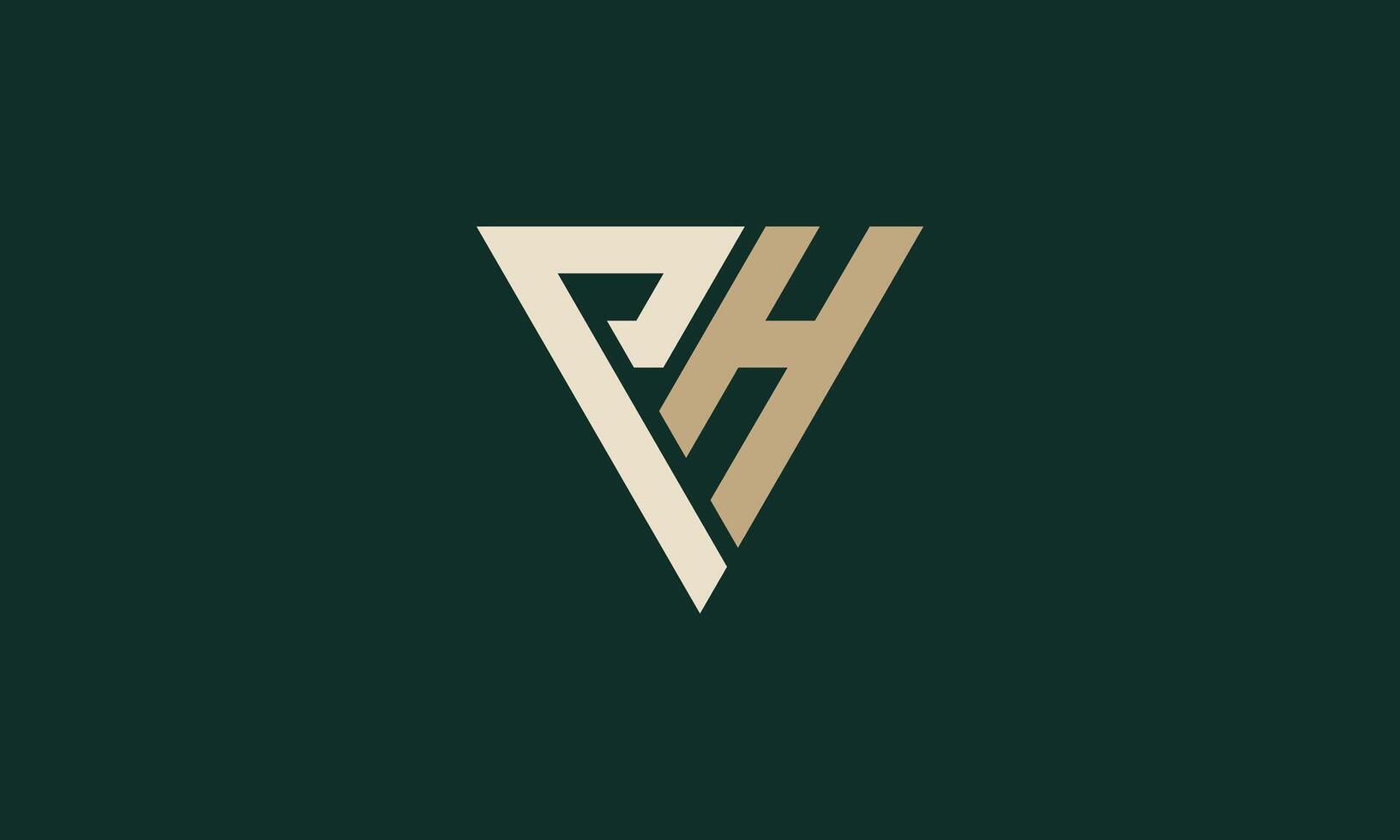 PH triangle monogram logo design vector