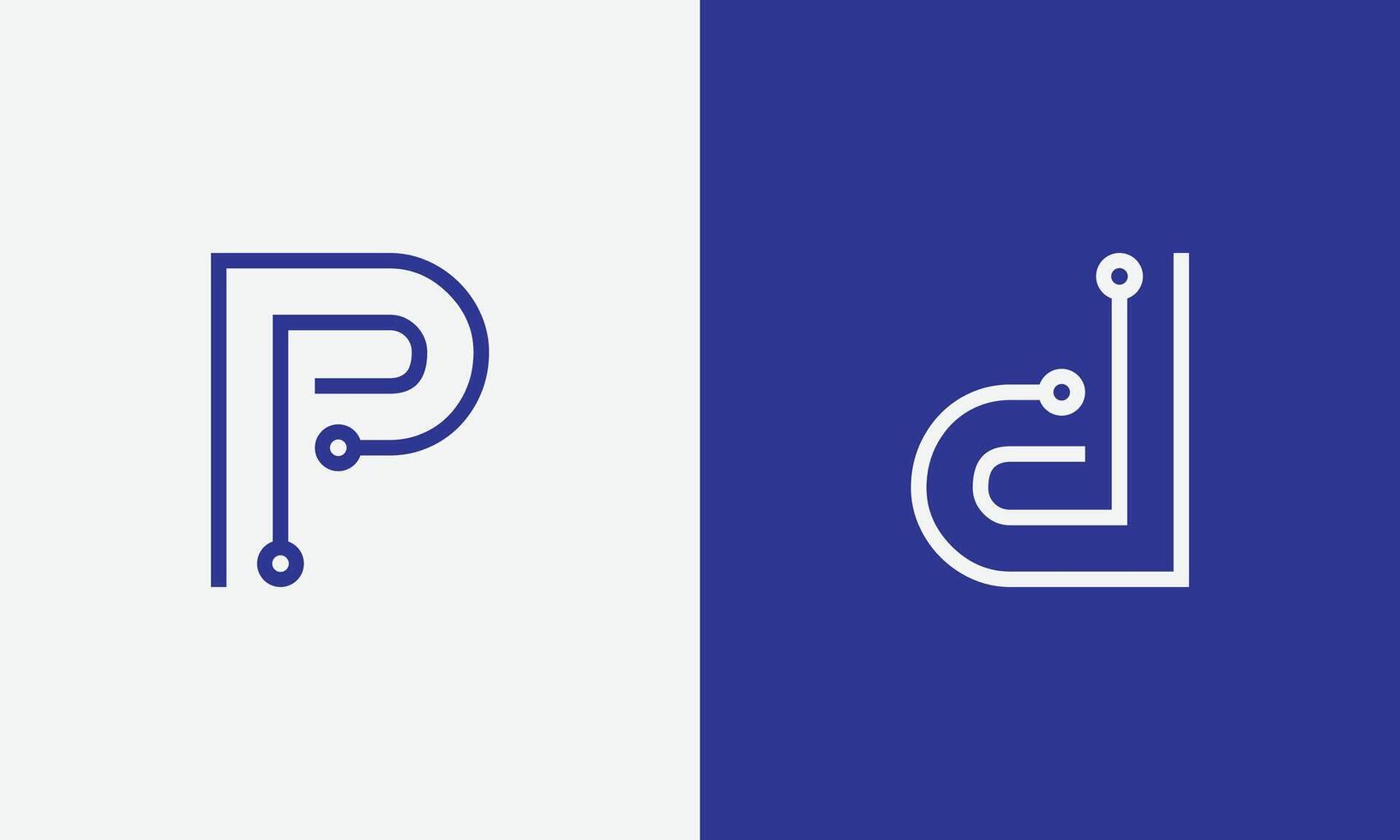 pp or dd technology logo design vector