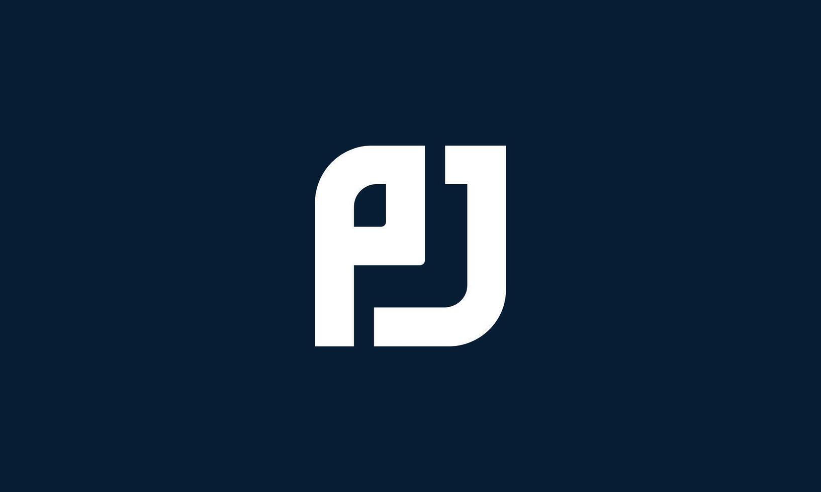 PJ monogram logo design vector