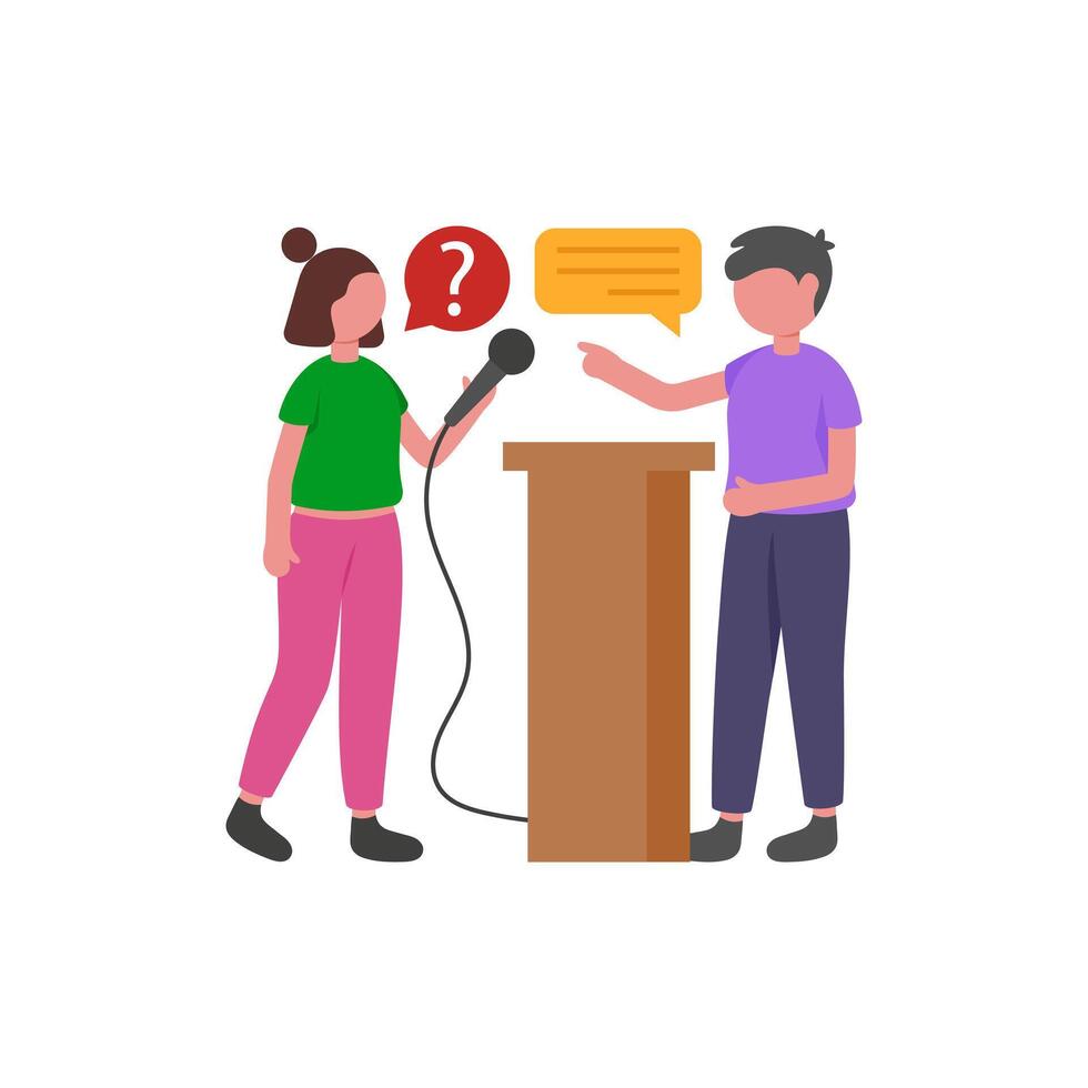 Exclusive Politician Interview Session vector