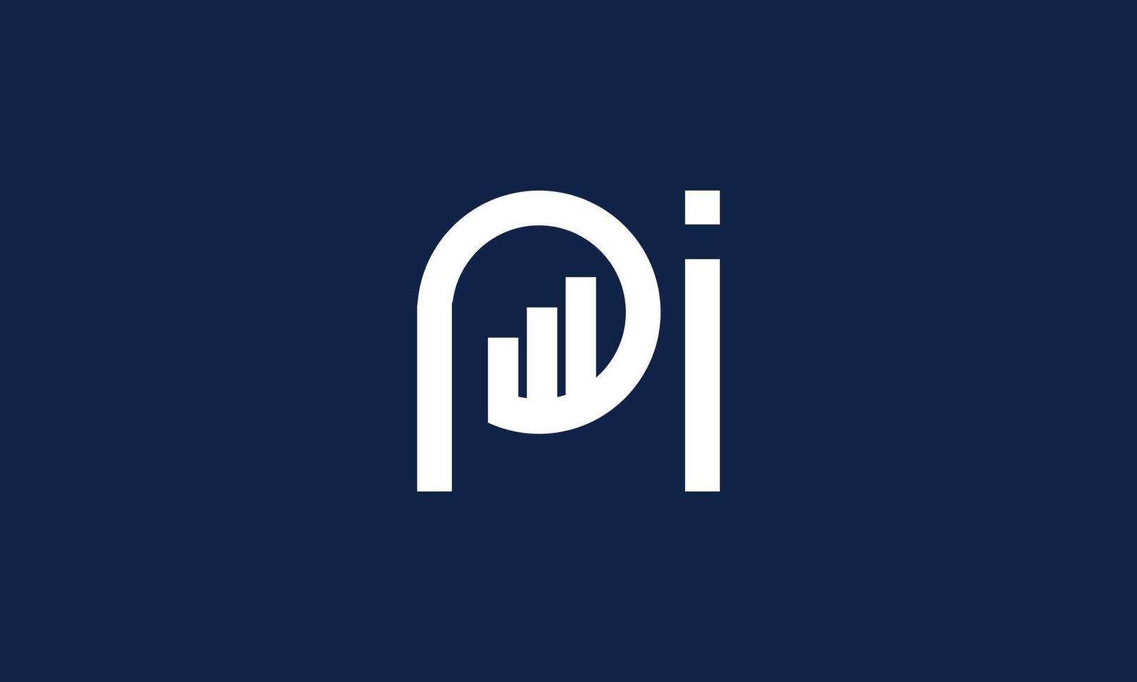 Pi chart monogram logo design vector