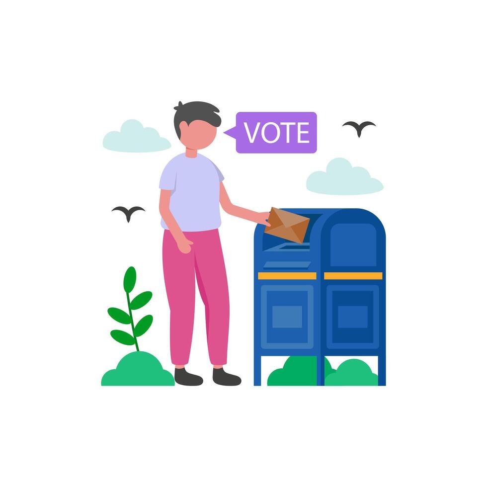 Convenient Mail In Voting Process vector