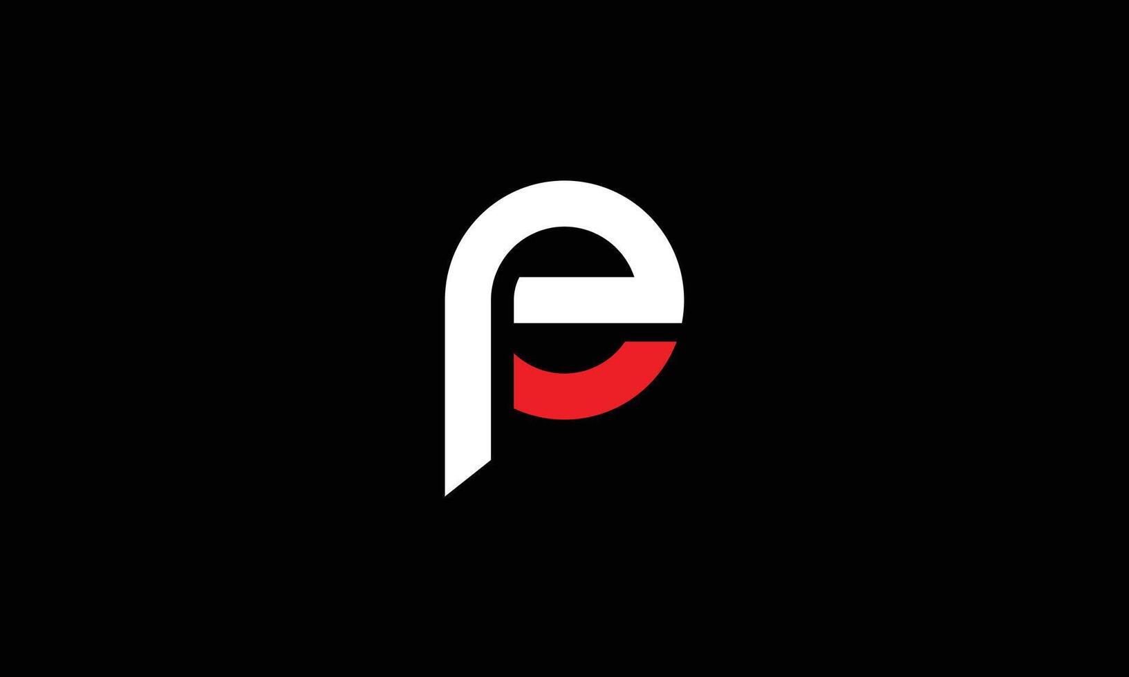 Pe or eP monogram logo design vector