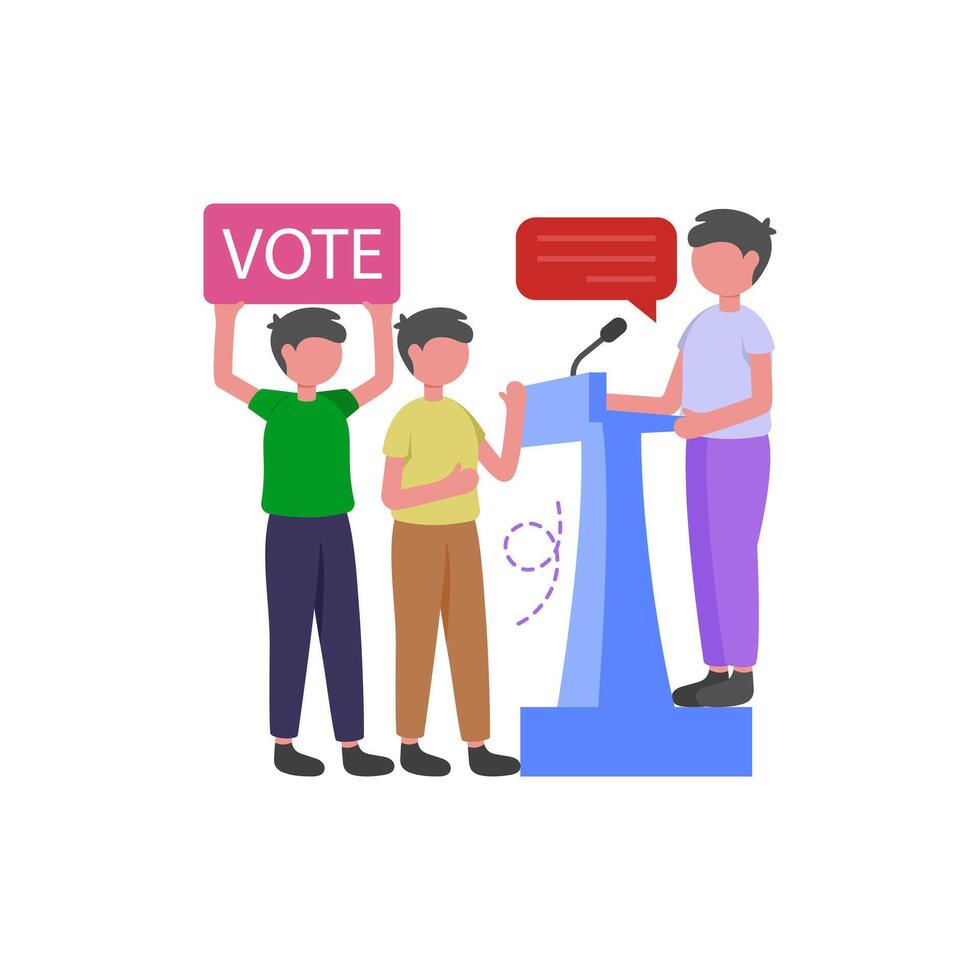 Inspiring Political Campaign Speech vector
