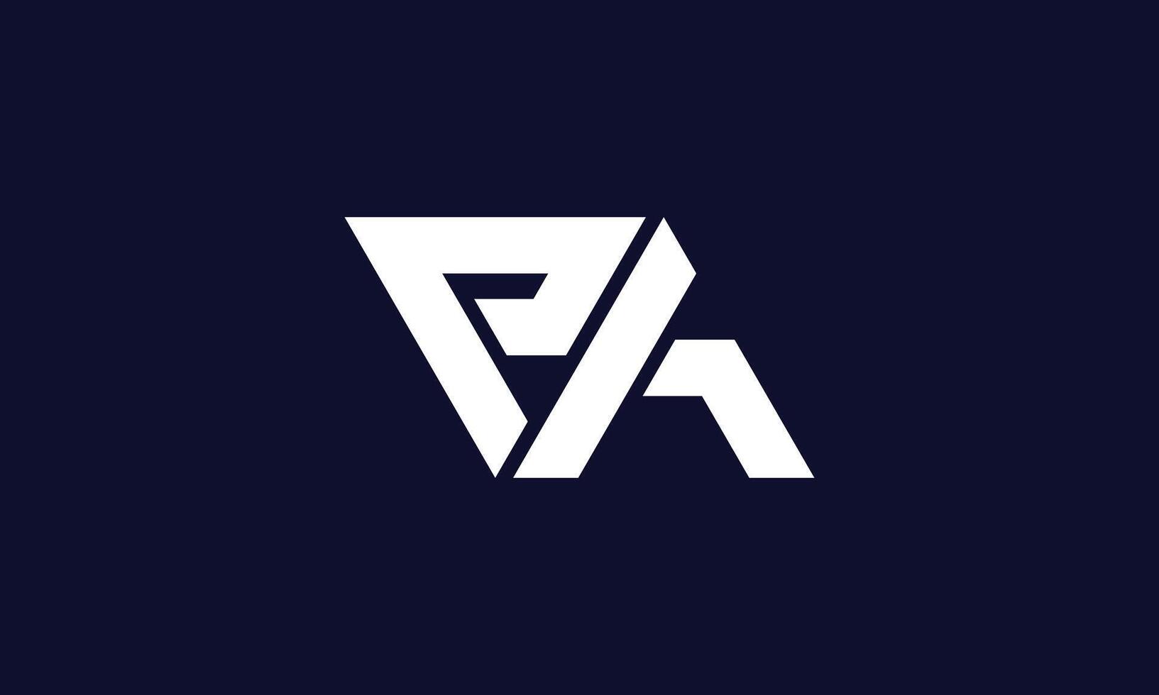 PA sharp monogram logo design vector
