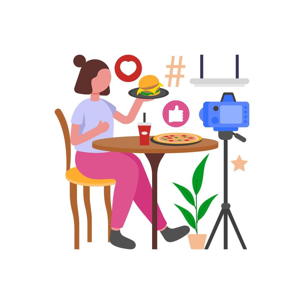 Mouthwatering Food Vlogging Adventure vector