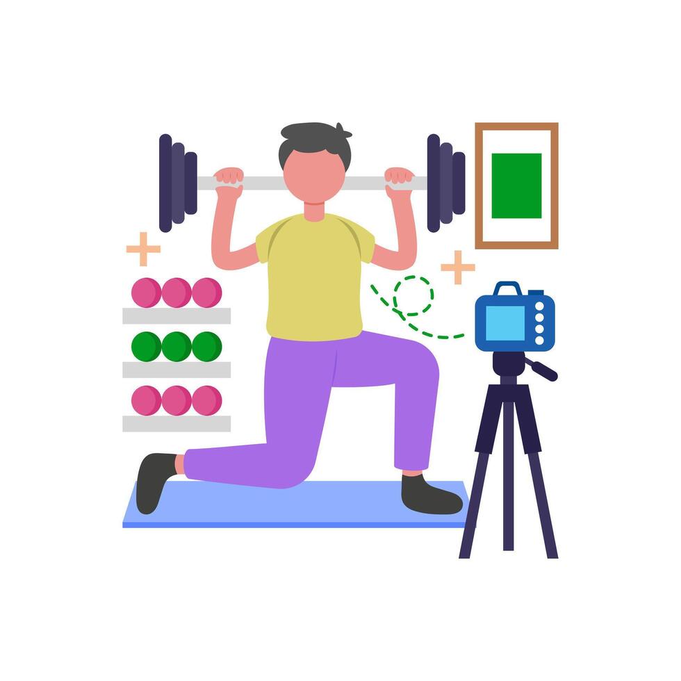 Inspirational Fitness Influencer Content vector