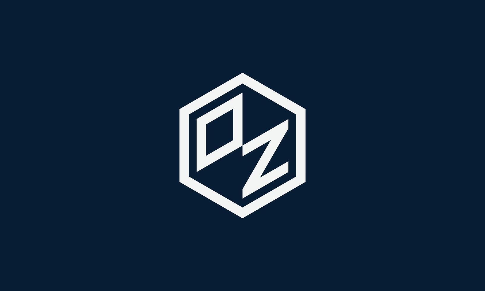 OZ monogram logo design vector