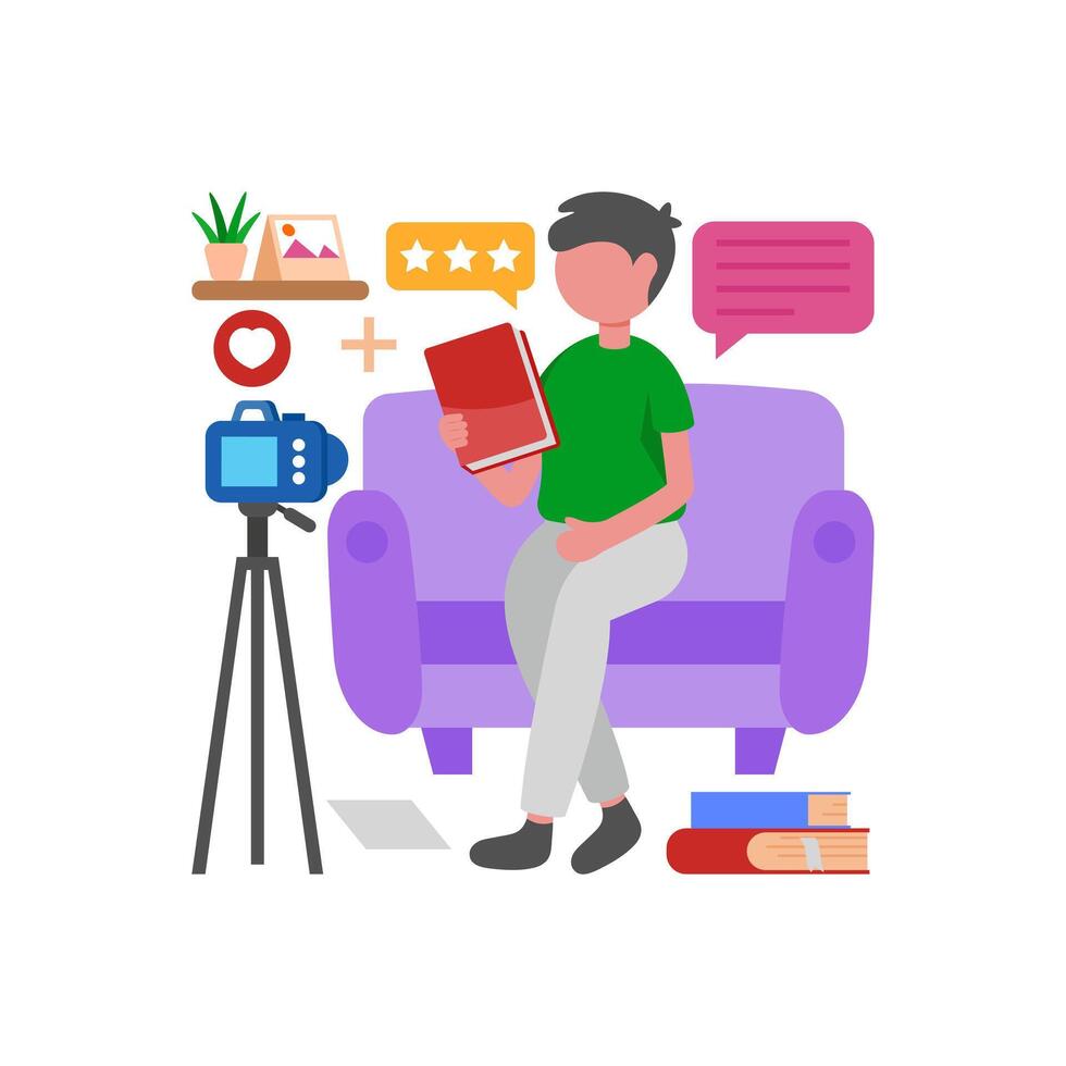 Insightful Book Review Content vector