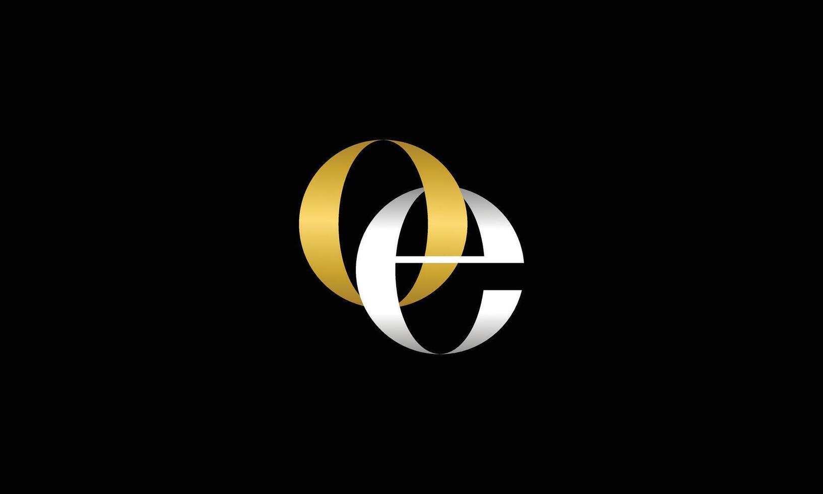 oe monogram logo design vector