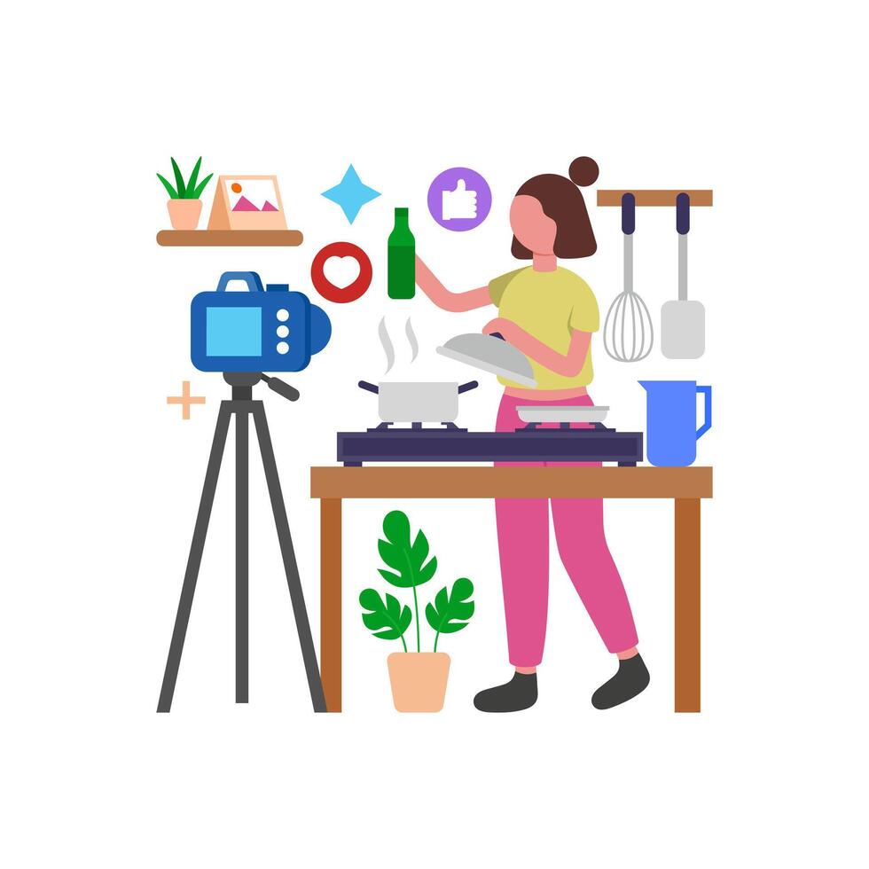 Delicious Cooking Demonstration vector