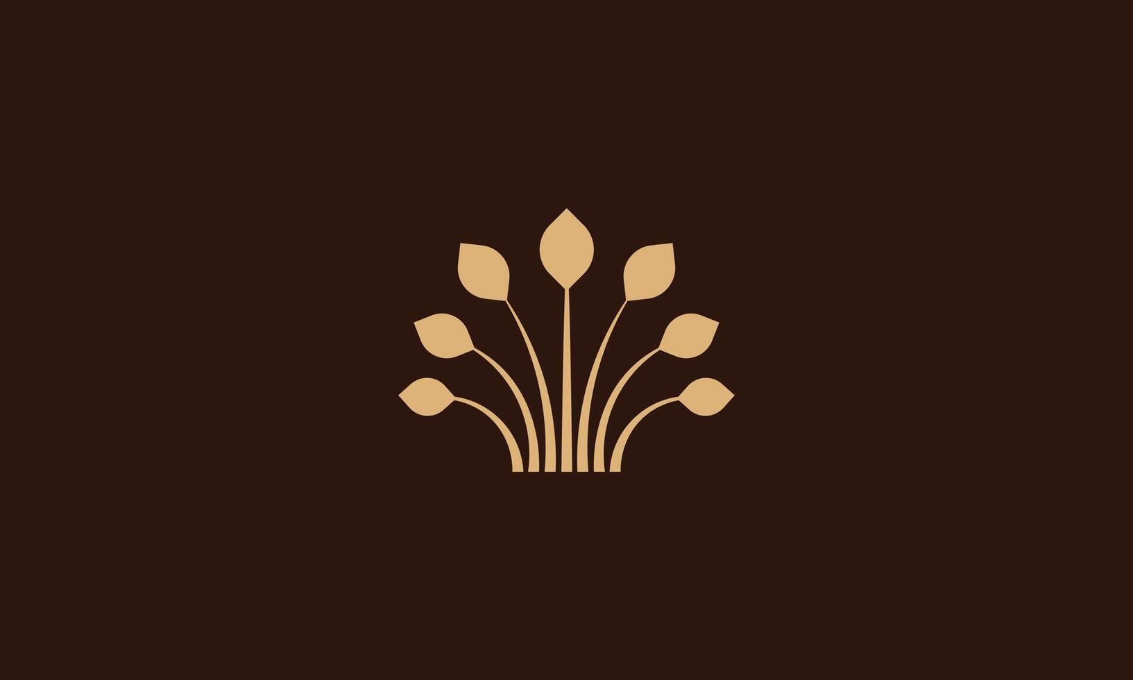 Luxurious minimalistic tree branches logo design vector