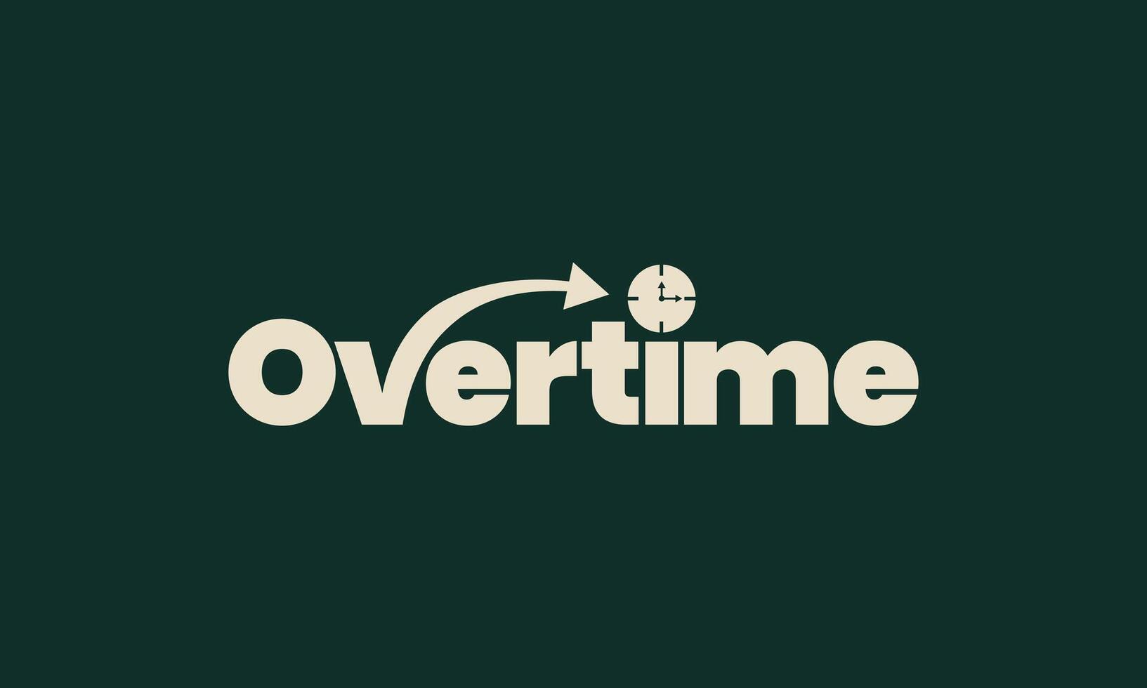 Overtime one word typography design vector