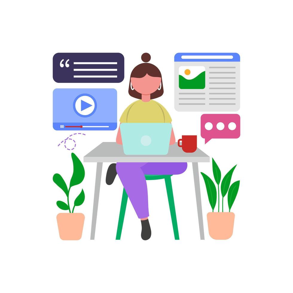 Professional Blogging Content Creator vector