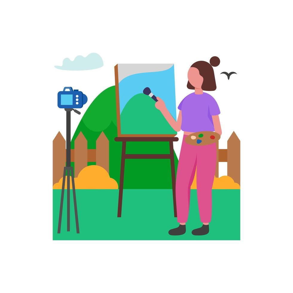 Creative Live Painting Session vector