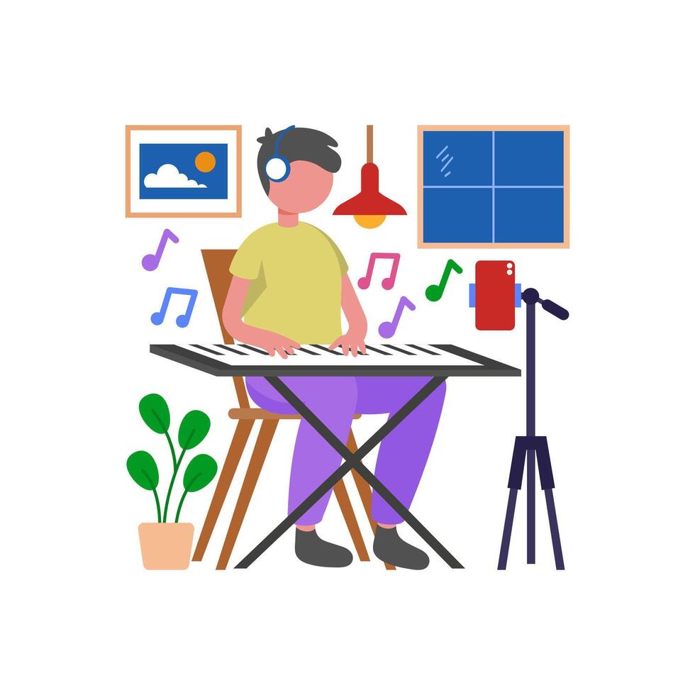 Creative Music Content Creation vector