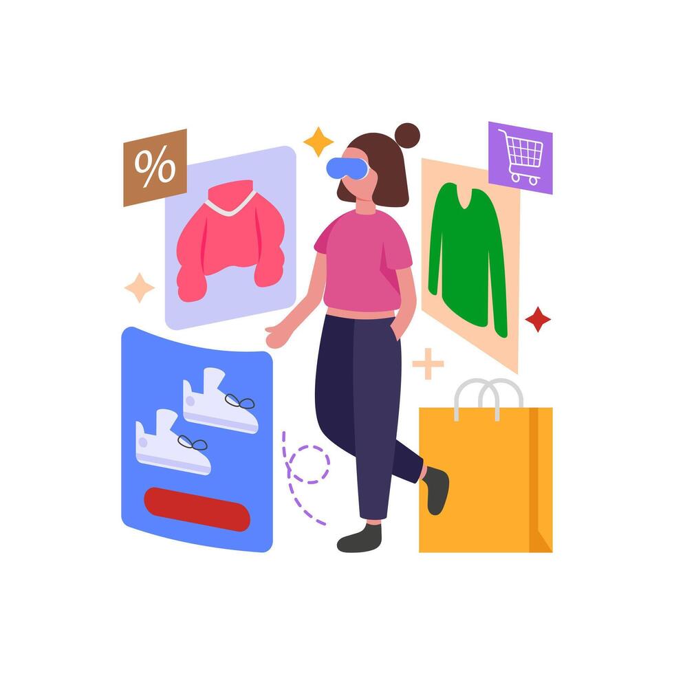 Immersive Metaverse Shopping Experience vector