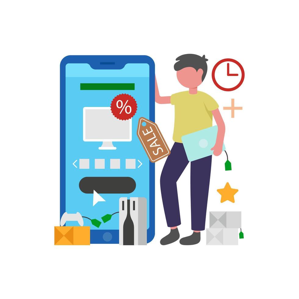 Digital Cyber Shopping Experience vector