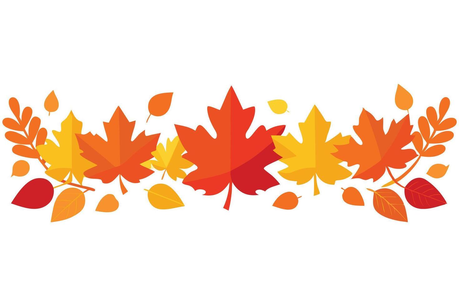 Autumn Colorful Flat Leaves Assortment on White Backdrop. Fall Foliage Display vector