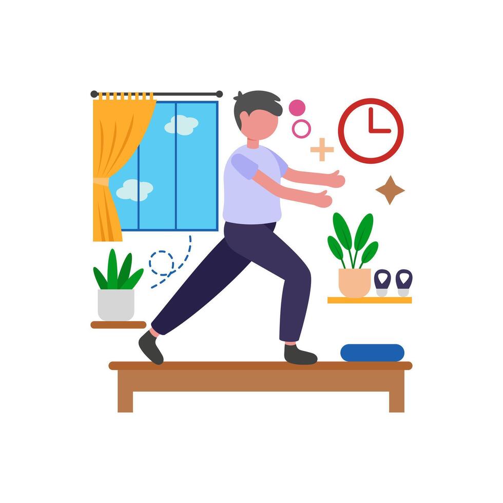 Core Focused Pilates Workout Session vector