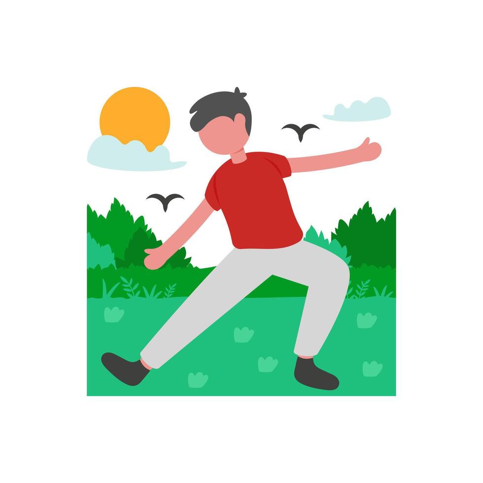 Relaxing Outdoor Tai Chi vector