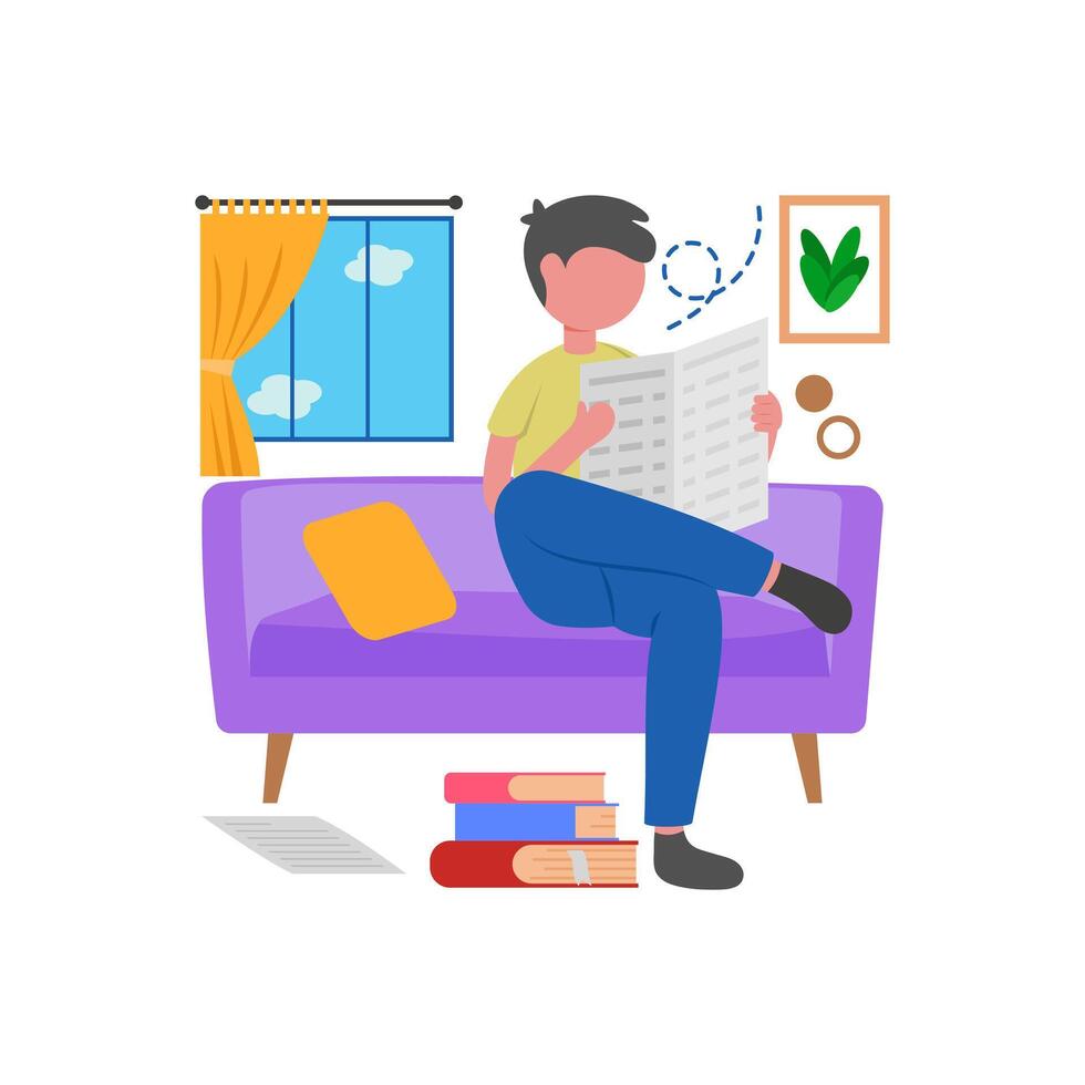Relaxing Reading For Wellness vector