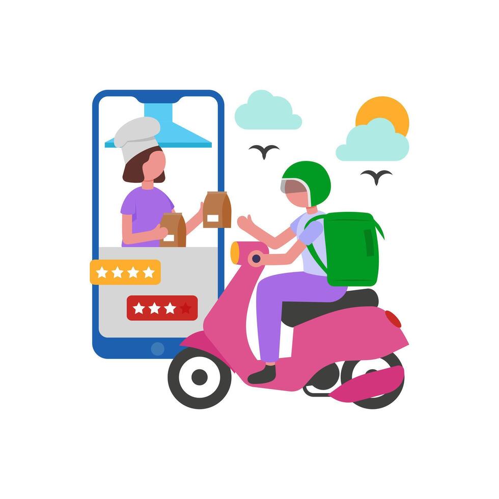 Virtual Cloud Kitchen Service vector