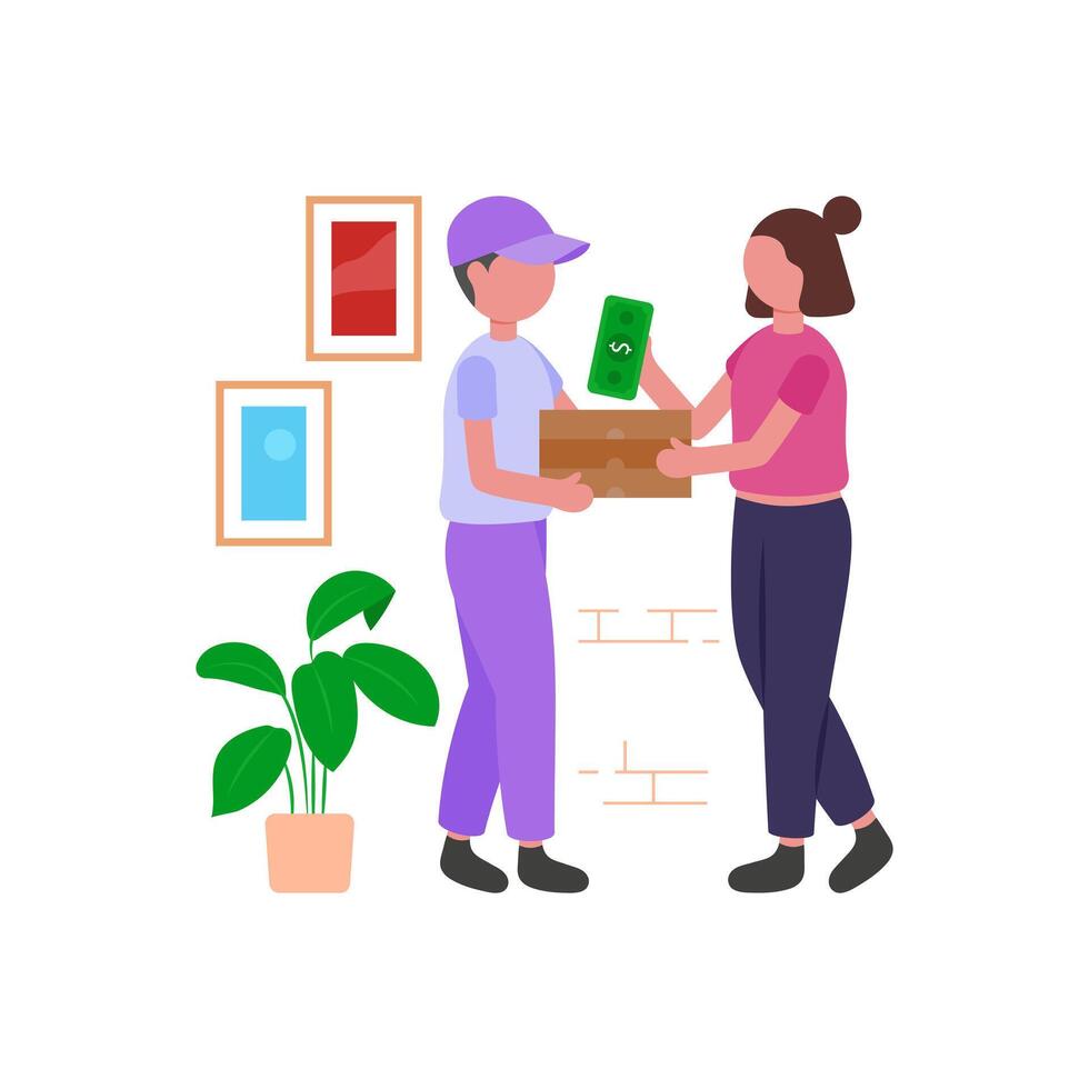 Convenient Cash Payment Delivery vector